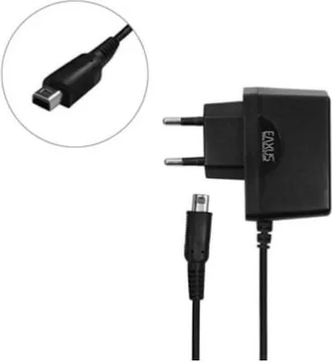 Produktbild von Eaxus® Ladekabel Geeignet für Nintendo 3DS XL, 3DS, 2DS XL, 2DS, new3DS, new2DS & DSi - 🔋 1000 mA Schnellladegerät Netzteil, Schwarz