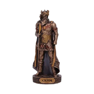 Diese Statue stellt Odin dar, den obersten Gott der nordischen Mythologie.