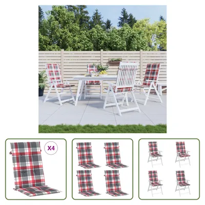 Produktbild von The Living Store Gartenstuhlauflagen für Hochlehner 4 Stk. 120x50x3 cm Stoff