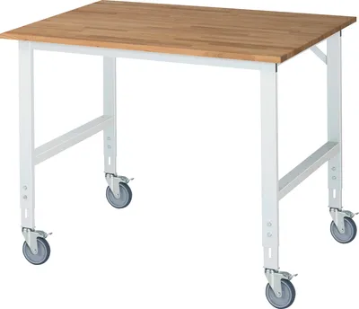 Produktbild von Rau Fahrbarer Arbeitstisch Tom (4 LR), B1250xT1000xH910-1230mm, B-Platte-25mm