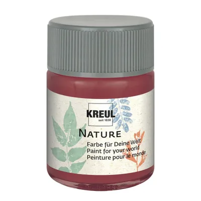 Produktbild von KREUL 49425 - Nature Granatapfel im 50 ml Glas, wasserbasierte Farbe, aus nachhaltigen, natürlichen Rohstoffen, cremig, schnelltrocknend und lichtecht, für zahlreiche Untergründe