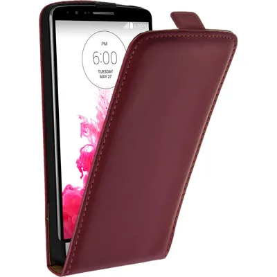 Produktbild von PhoneNatic Kunst-Lederhülle kompatibel mit LG G3 - Flip-Case pink + 2 Schutzfolien