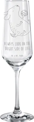 Produktbild von Mr. & Mrs. Panda Glas Hund Keks - Transparent - Geschenk, Leckerli, Optimistisch, Hundekekse, Sprüche, Sektflöte, Champagnerglas, Trinkglas, Hundesnacks, Sektglas