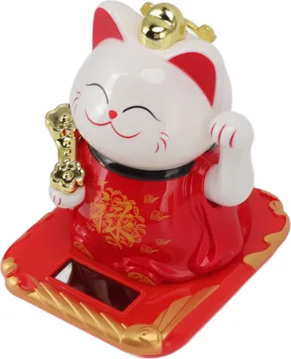 Obrázok produktu pre Lucky Cat Ornament, plastová mačacia socha, Lucky Waving Cat, čínska mačka na privítanie, mačka domáca dekorácia, mačacia socha
