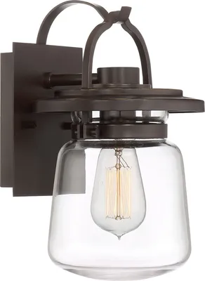 Immagine prodotto di Lampada da parete per esterni in alluminio vetro E27 IP44 alta 29,6 cm in bronzo scuro lampada da parete per esterni vintage