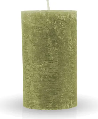 Immagine prodotto di Candela rustica "Olive" Ø7cm x 12cm - vari colori / dimensioni. Colori / dimensioni - candela antica a lunga combustione, candela d'altare senza profumo - candela decorativa