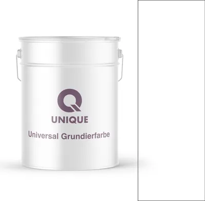 Produktbild von Q UNIQUE Universal Grundierfarbe 10 L – Schnelltrocknende Acrylat-Grundierung für Außen und Innen, Ideal für Mineralische Untergründe Weiß