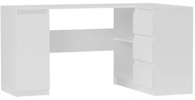 Obrázek produktu pro Psací stůl rohový 150 cm 3 zásuvky skříňka FRAMIRE N-12 bílá
