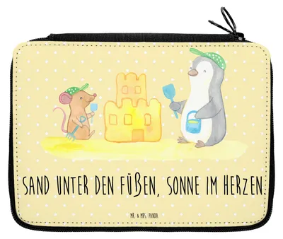 Produktbild von Mr. & Mrs. Panda Federmappe Sommer Meer Strand Motiv - Gelb Pastell - Geschenk, Motive, Federmäppchen, Küstenurlaub, Urlaub Am, Schüleretui, Natur, Mäppchen, Etui, Küste