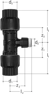Produktbild von Sanipex MT-T-Stück, aus Kunststoff reduziert 50 x 32 x 50 mm