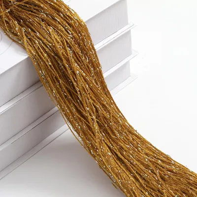Glitzer-Vorhang aus Polyester- und Silberfaden, Gold, 3×3 m