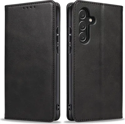 Produktbild von Handyhülle für Samsung Galaxy S24 FE Kunstleder Flip Cover Hülle Handytasche Case Kartenfach Farbe: Schwarz