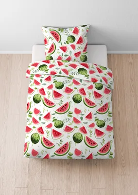 Produktbild von Castell Renforcé Bettwäsche 'Wassermelone' 135 x 200 cm Rot