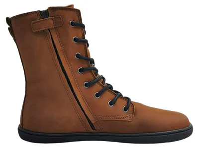 Imagen del producto de Koel Faro: Botas de cordones para mujer, fabricadas con lana, color marrón, estilo casual