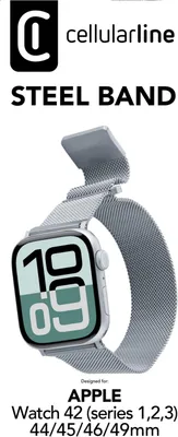 Produktbild von Steel Band für Apple Watch (Serie 1/ 2/ 3) 44/ 45/ 46/ 49mm Milanaise Silver (61129)