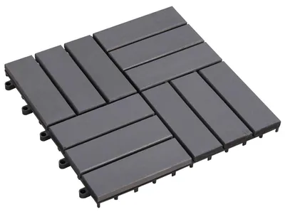 Zdjęcie produktu dla Płytki tarasowe vidaXL, 10 szt., szare, 30 x 30 cm, twarde drewno akacjowe