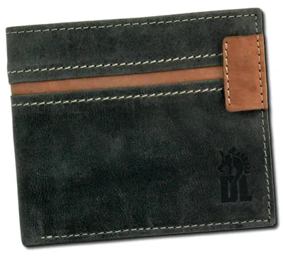 Produktbild von DrachenLeder Herren Geldbörse Portemonnaie Leder grau braun 2x11x95cm OPO008K6