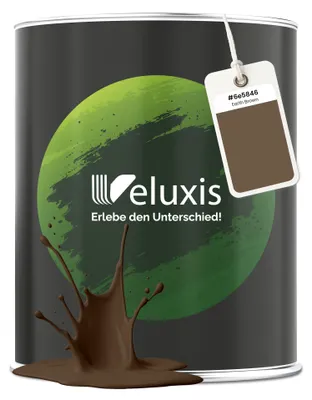 Produktbild von Wandfarbe Braun Beige Matt Innenfarbe – Deckkraft Klasse 1, VOC-frei, Ohne Grundierung, Tropfarm – Wohnzimmer & Schlafzimmer – 2,5L – Veluxis (Earth Brown)