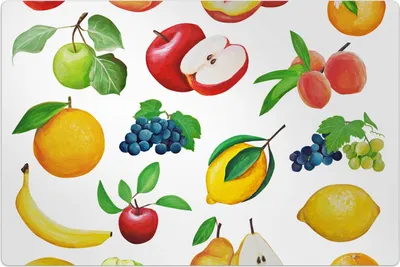 Produktbild von Küchenmatte 80x120 cm Vinylmatte Bodenmatte Dekoration - Weiße Farbige Früchte
