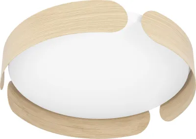 Produktbild von EGLO LED Deckenleuchte Valcasotto, Deckenlampe, Wohnzimmerlampe aus Metall in Holz-Optik, Kunststoff in Weiß, LED Schlafzimmerlampe warmweiß