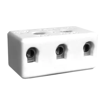 Immagine prodotto di Morsettiera in porcellana, 3 scomparti, 2,5 mm², resistente al calore