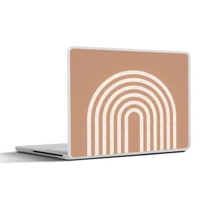 Produktbild von MuchoWow® Laptop Aufkleber Sticker Cover Abstrakt - Kunst - Regenbogen - Weiß - Braun 40x30 cm - Laptop Dekoration - Selbstklebend