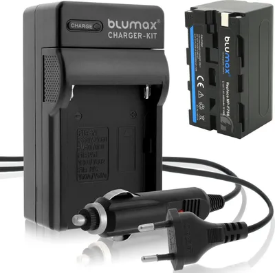 Produktbild von 1x Akku + Lader für Sony NP-F750  NP-F330 F530 F550 F730 F770  F970 4400 mAh