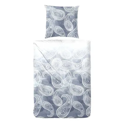 Obrázok produktu pre Hahn Mako-Satin posteľná bielizeň s kvetinovým vzorom strieborná antracitová antracitová 135x200 cm + 80x80 cm