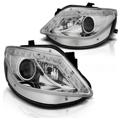 Productafbeelding van LED-koplampen met dagrijverlichting, geschikt voor Seat Ibiza 6J, bouwjaar 08-12, chroom