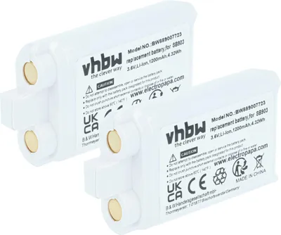Produktbild von vhbw 2x Akku Ersatz für Shure SB903 für Digitales Funksystem, Taschensender (1200 mAh, 3,7 V, Li-Ion)