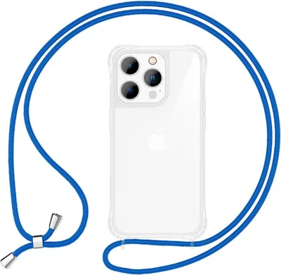 Obrázok produktu pre Puzdro s popruhom pre mobilný telefón iPhone 15 Pro Max Puzdro na mobilný telefón s reťazou na šnúrke modré