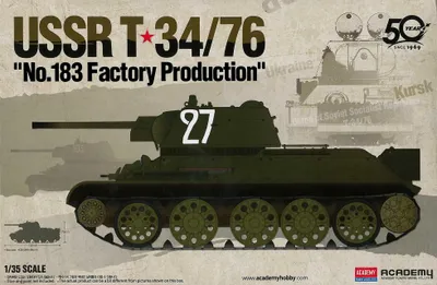 Obrázok produktu pre t34/76 č. 183 továrenskej výroby 1/35 ZSSR #13505 ACADEMY MODEL KIT