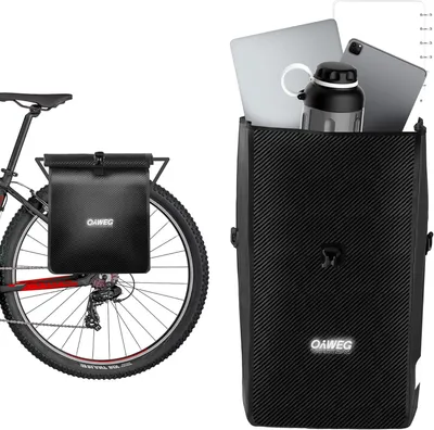 Produktbild von Fahrradtasche für Gepäckträger, wasserdichte Gepäckträgertasche & Umhängetasche [28L], 2 in 1 Fahrradtasche mit Reflektoren, Tragegurt & Innenfächer