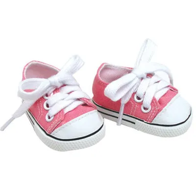 Obrázok produktu pre Sophia's By Teamson Kids 18" detské tenisky pre bábiky so šnúrkami, ružové topánky pre bábiky