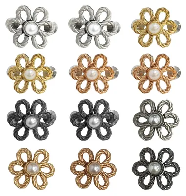 12 Blumenbandknöpfe, nahtlose Taillenknöpfe, Hosenklemmen, 2,6x3 cm