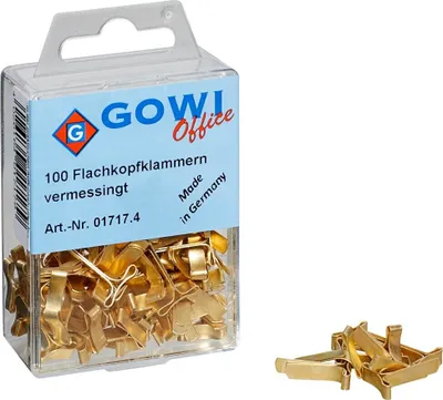 Obrázok produktu pre Gowi 01717.4 100x Musterbeutelklammern Flachkopf