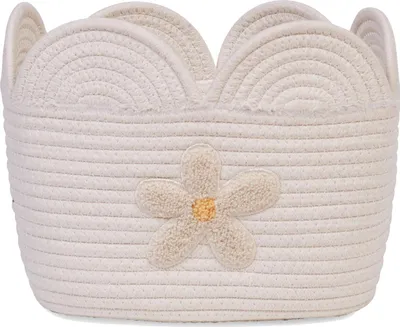 Image de Childhome Corbeille Flower - 30 cm - Ecru | Décoration chambre bébé