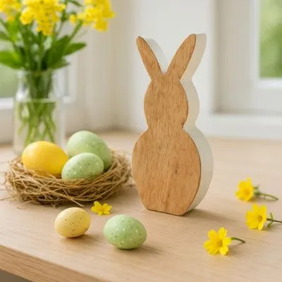 Produktbild von Kein Markenhase Holz weiß 18 cm | 6 Stück