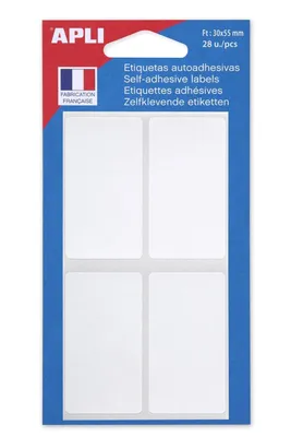 Produktbild von APLI Vielzweck Etiketten 30 x 55 mm weiß 28 Etiketten