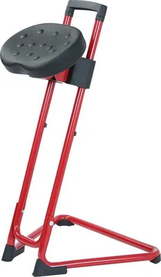Produktbild von ESD Stehhilfe rot PolyurethanSitzschw. bis 110kg Sitzhöhenverstellung von 600-850