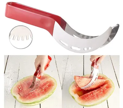 Produktbild von 2in1-Wassermelonenschneider und Servierzange aus rostfreiem Edelstahl
