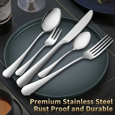 Produktbild von Famanu Besteckset 30-teilig - Hochglanzpoliert, für 6 Personen, Edelstahl