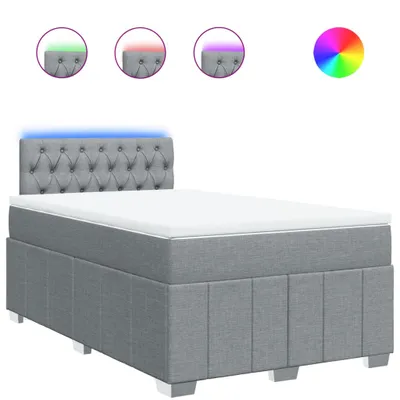 Productafbeelding van vidaXL Boxspringbed met matras, lichtgrijs, 120x190 cm, gestoffeerd