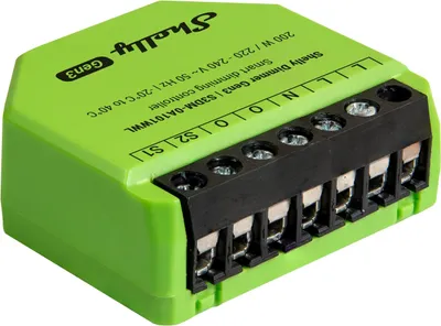 Zdjęcie produktu dla Shelly Dimmer Gen3, Ściemniacz światła, 150 W, 200 W, Wbudowany, Bezprzewodowy, Czarny, Limonka