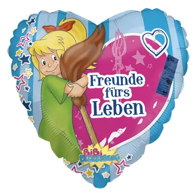 Produktbild von Bibi Blocksberg Folienballon - Herz Freunde fürs Leben Heliumballon für Motto-Party