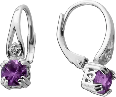 Produktbild von Amethyst Ohrringe Silber 925 nat. brasilianische Amethyste nat. Zirkone