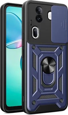 Produktbild von Hülle für Oppo Reno11 Pro Magnetische Ring Ständer Halter Dia Kameraschutz TPU Bumper Silikon Schutzhülle Blau