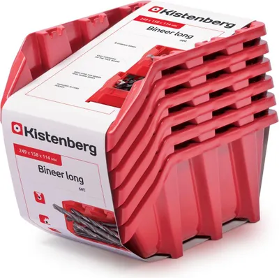 Obrázok produktu pre Kistenberg kuwety 25 bineer lang 6szt. czerwone 249x158x114mm