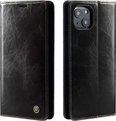 Produktbild von Handyhülle für Apple iPhone 13 Kunstleder Flip Cover Hülle RFID Schutz Case Kartenfach Farbe: Schwarz