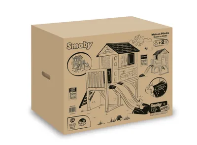 Produktbild von Smoby Life - Stelzenhaus - Spielhaus mit Rutsche, XL Spiel-Villa auf Stelzen, mit Fenstern, Tür, Veranda, Leiter, für Jungen und Mädchen ab 2 Jahren